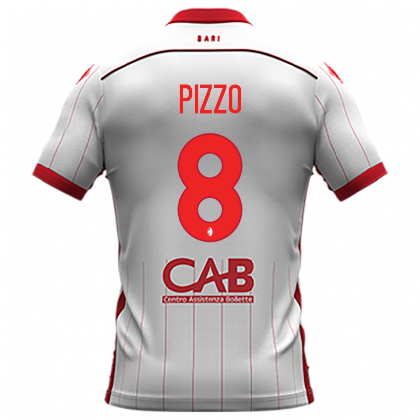 גברים Benedetto Pizzo #8 לבן אדום ג'רזי ביתית 2025/26 חולצה קצרה