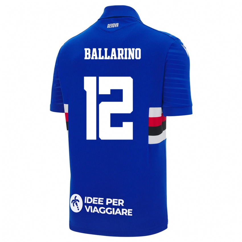 גברים Alessio Ballarino #12 כחול לבן ג'רזי ביתית 2025/26 חולצה קצרה