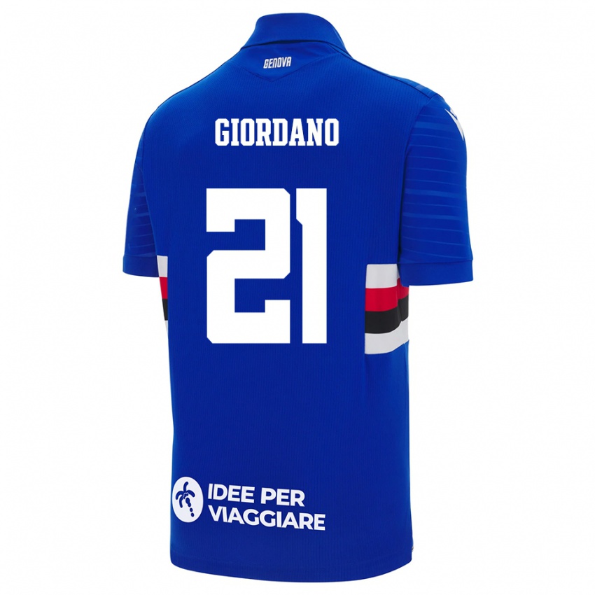 גברים סימונה ג'ורדנו #21 כחול לבן ג'רזי ביתית 2025/26 חולצה קצרה
