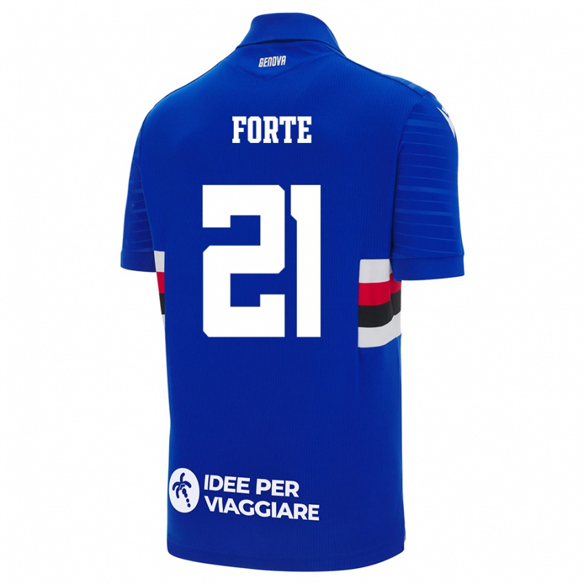 גברים Giuseppe Forte #21 כחול לבן ג'רזי ביתית 2025/26 חולצה קצרה