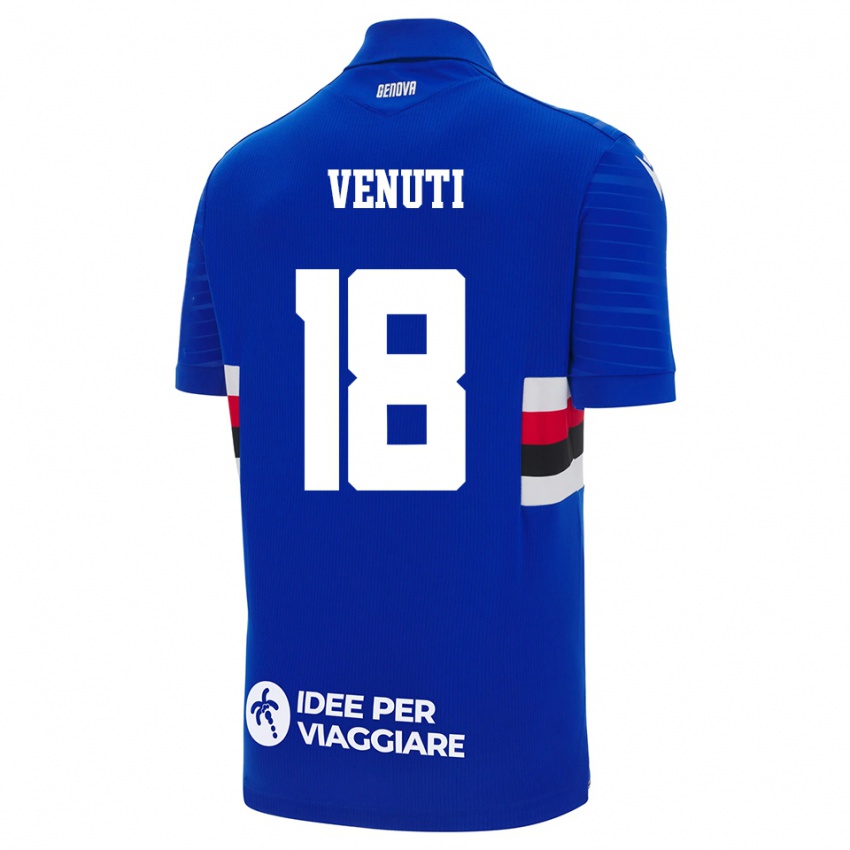 גברים לורנצו ונוטי #18 כחול לבן ג'רזי ביתית 2025/26 חולצה קצרה
