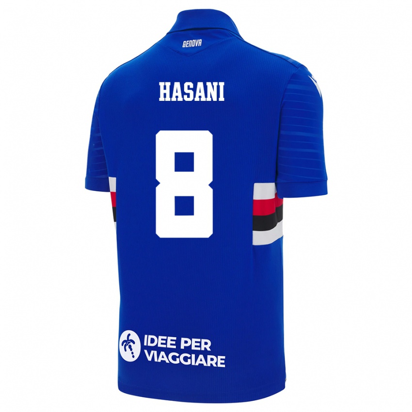 גברים Adam Hasani #8 כחול לבן ג'רזי ביתית 2025/26 חולצה קצרה
