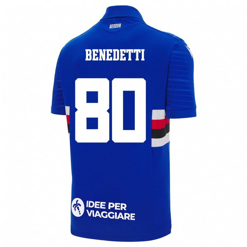 גברים לאונרדו בנדטי #80 כחול לבן ג'רזי ביתית 2025/26 חולצה קצרה