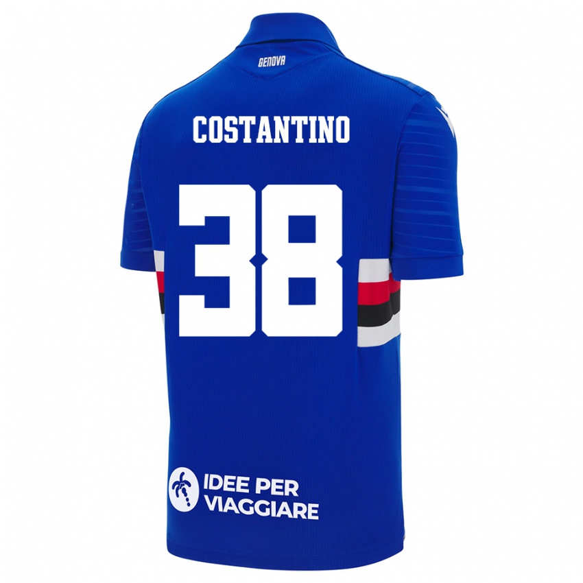 גברים Lorenzo Costantino #38 כחול לבן ג'רזי ביתית 2025/26 חולצה קצרה