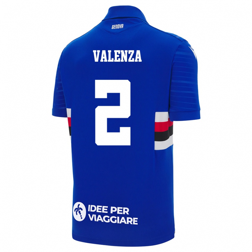 גברים Federico Valenza #2 כחול לבן ג'רזי ביתית 2025/26 חולצה קצרה