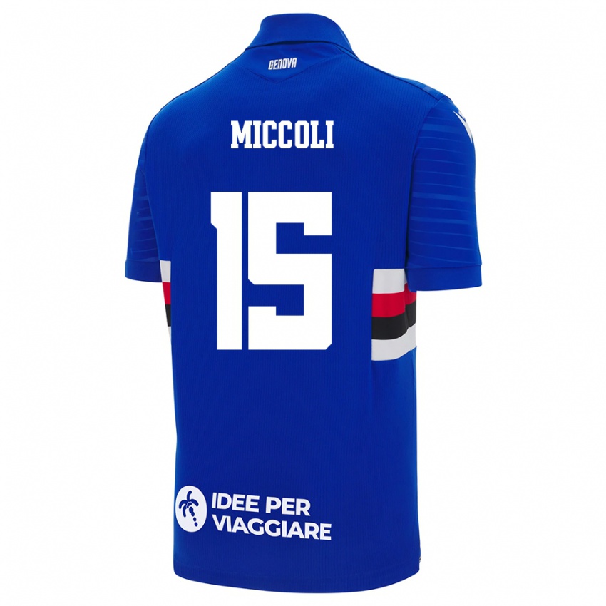 גברים Diego Miccoli #15 כחול לבן ג'רזי ביתית 2025/26 חולצה קצרה