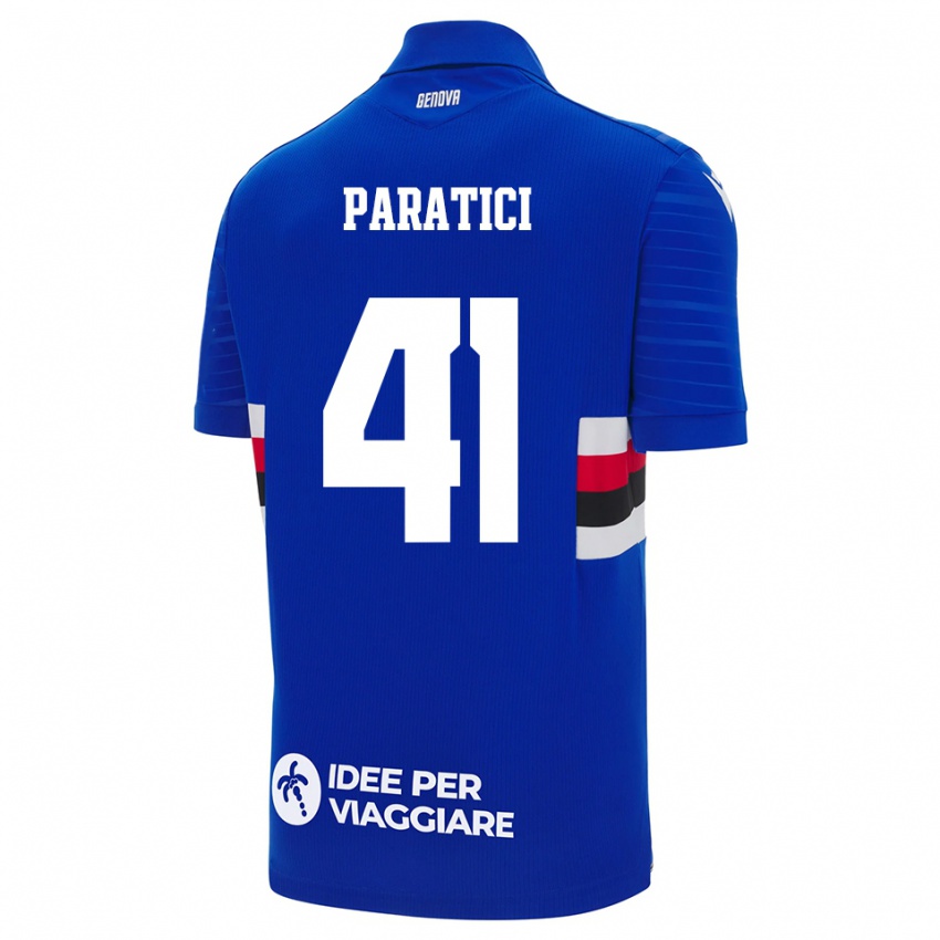 גברים Lorenzo Paratici #41 כחול לבן ג'רזי ביתית 2025/26 חולצה קצרה