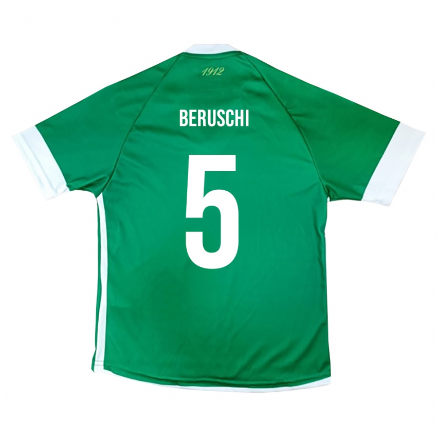 גברים Diego Beruschi #5 ירוק לבן ג'רזי ביתית 2025/26 חולצה קצרה