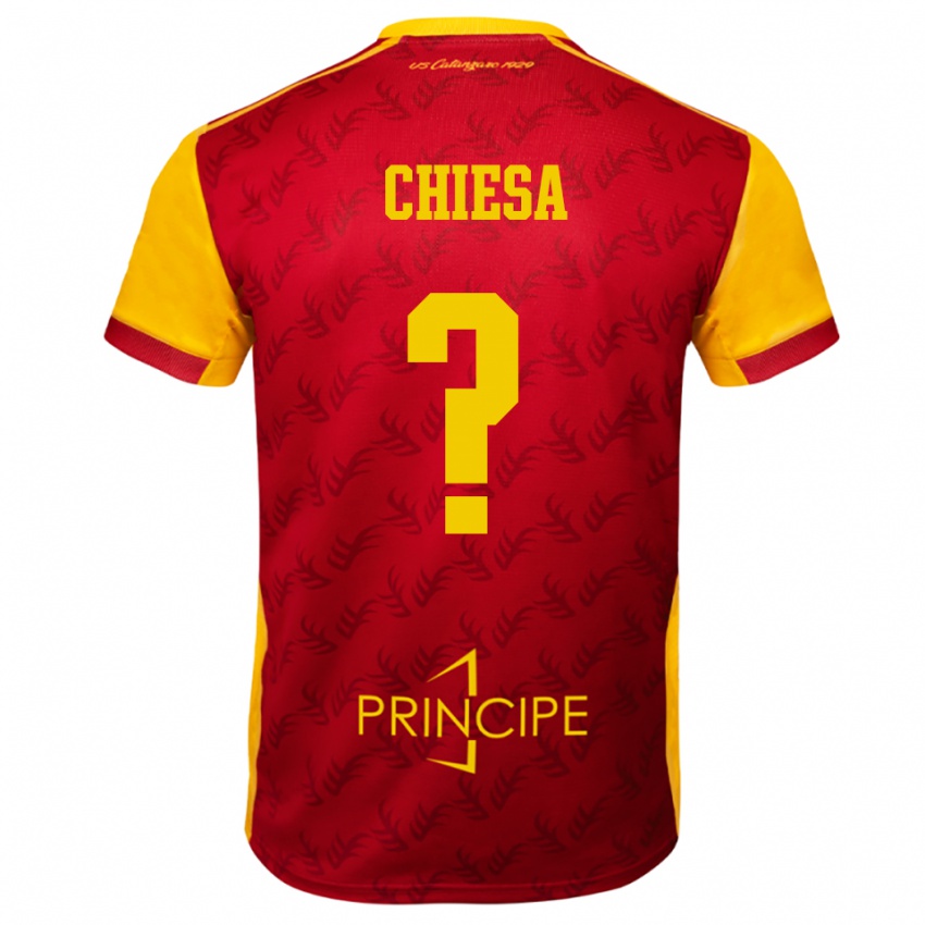 גברים Riccardo Chiesa #0 צהוב אדום ג'רזי ביתית 2025/26 חולצה קצרה