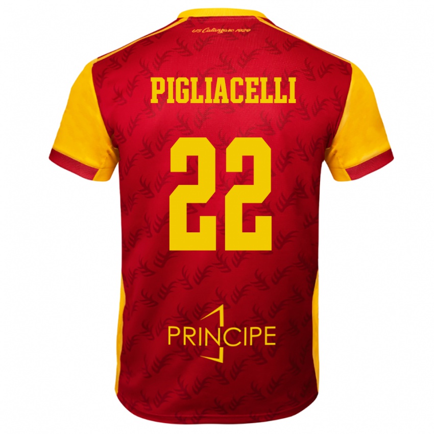 גברים מירקו פיליאצ'לי #22 צהוב אדום ג'רזי ביתית 2025/26 חולצה קצרה