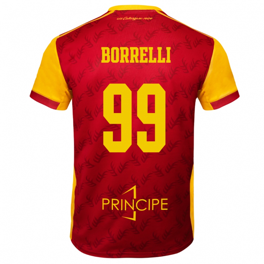 גברים Edoardo Borrelli #99 צהוב אדום ג'רזי ביתית 2025/26 חולצה קצרה