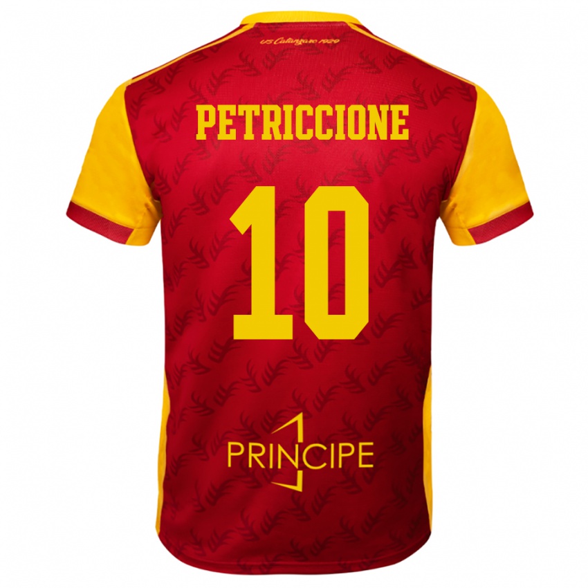 גברים יאקופו פטריצ'יונה #10 צהוב אדום ג'רזי ביתית 2025/26 חולצה קצרה