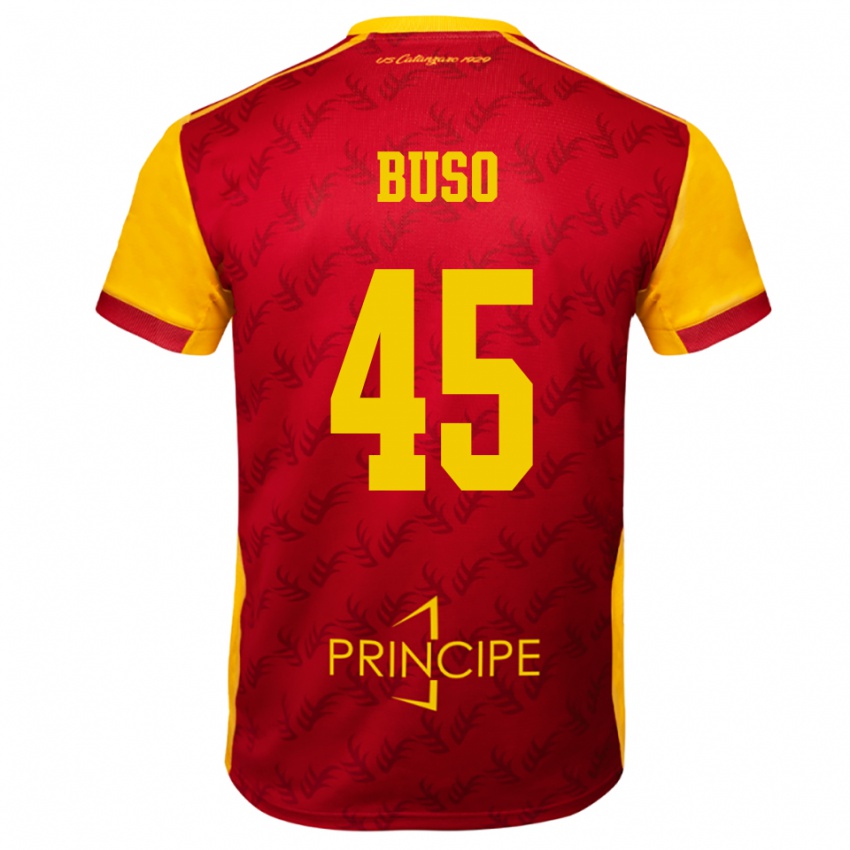 גברים ניקולו בוסו #45 צהוב אדום ג'רזי ביתית 2025/26 חולצה קצרה