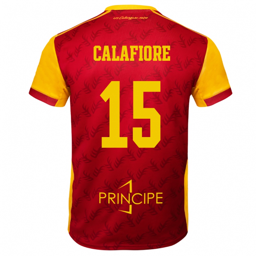 גברים Donato Calafiore #15 צהוב אדום ג'רזי ביתית 2025/26 חולצה קצרה