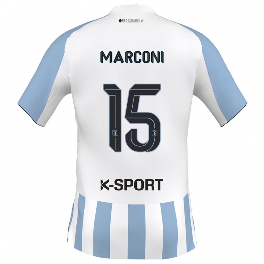 גברים איוון מרקוניV #15 לבן כחול שמיים ג'רזי ביתית 2025/26 חולצה קצרה