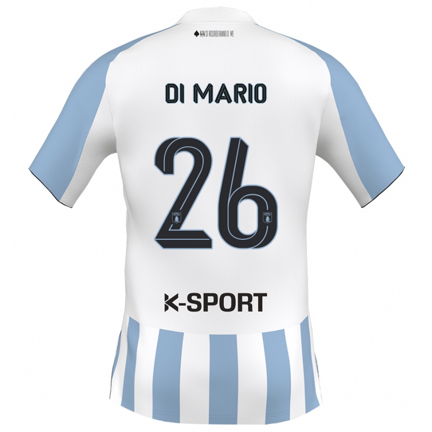 גברים סטפנו די מריו #26 לבן כחול שמיים ג'רזי ביתית 2025/26 חולצה קצרה