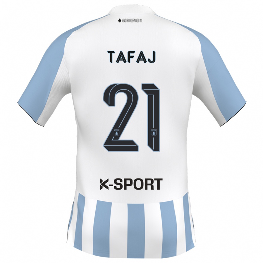 גברים Leo Tafaj #21 לבן כחול שמיים ג'רזי ביתית 2025/26 חולצה קצרה