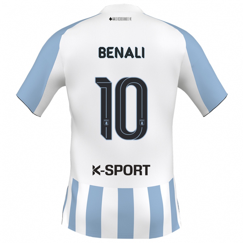 גברים אחמד בנאלי #10 לבן כחול שמיים ג'רזי ביתית 2025/26 חולצה קצרה