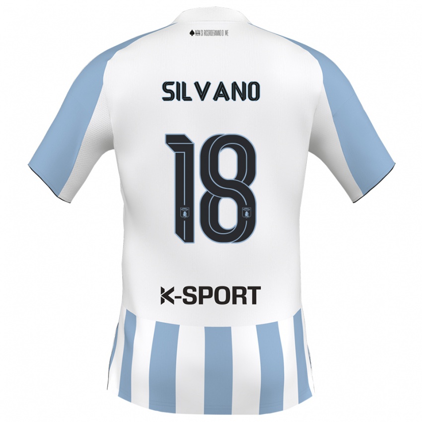 גברים Matteo Silvano #18 לבן כחול שמיים ג'רזי ביתית 2025/26 חולצה קצרה