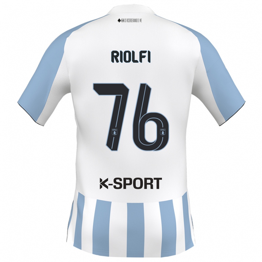 גברים עמנואלה פדריקו ריולפי #76 לבן כחול שמיים ג'רזי ביתית 2025/26 חולצה קצרה