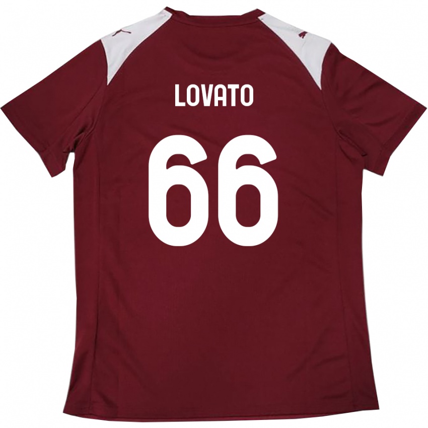 גברים מתאו לובאטו #66 בורדו לבן ג'רזי ביתית 2025/26 חולצה קצרה