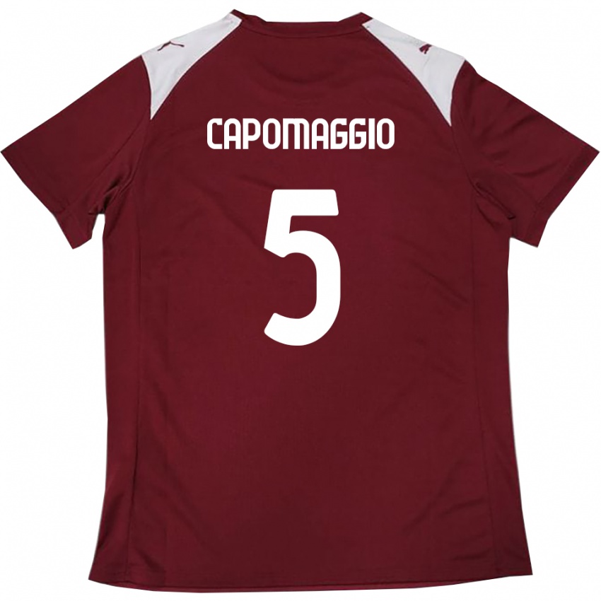 גברים Galo Capomaggio #5 בורדו לבן ג'רזי ביתית 2025/26 חולצה קצרה