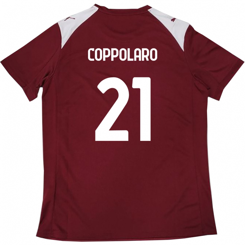 גברים מאורו קופולארו #21 בורדו לבן ג'רזי ביתית 2025/26 חולצה קצרה