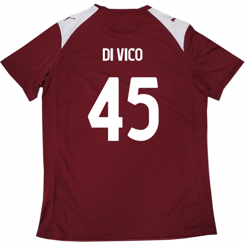 גברים רוקו די ויקו #45 בורדו לבן ג'רזי ביתית 2025/26 חולצה קצרה