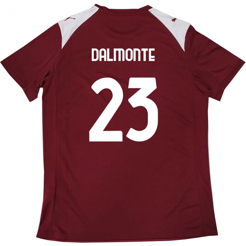 גברים ניקולה דלמונטה #23 בורדו לבן ג'רזי ביתית 2025/26 חולצה קצרה