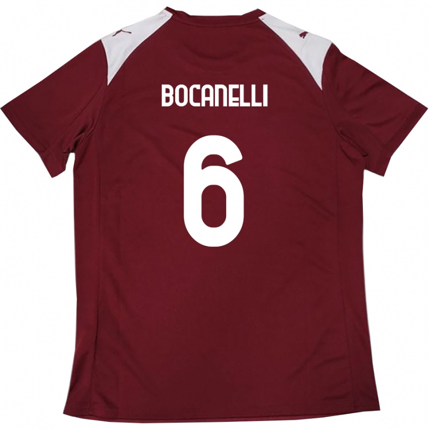 גברים Giovanni Bocanelli #6 בורדו לבן ג'רזי ביתית 2025/26 חולצה קצרה