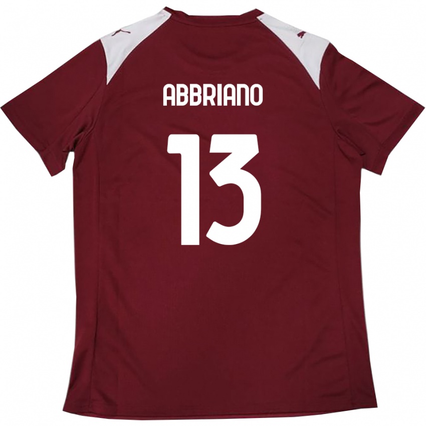 גברים William Abbriano #13 בורדו לבן ג'רזי ביתית 2025/26 חולצה קצרה