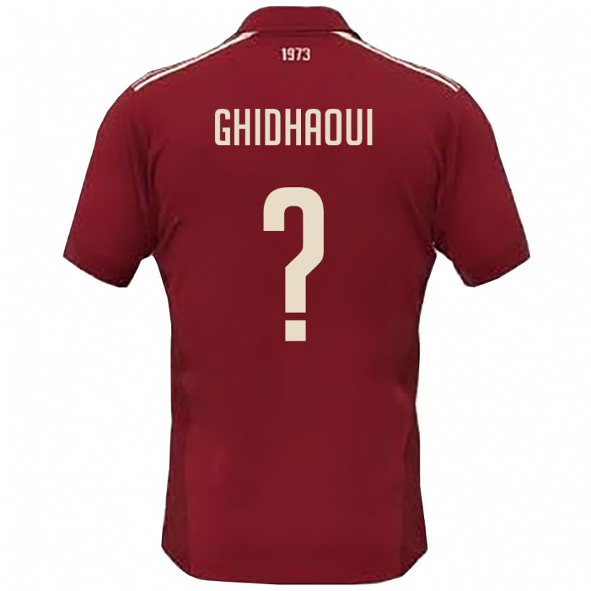 גברים Mohyiddin Ghidhaoui #0 בורדו לבן ג'רזי ביתית 2025/26 חולצה קצרה