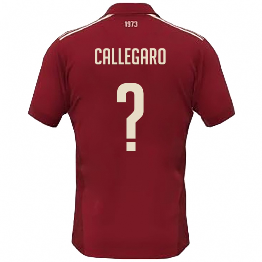 גברים Riccardo Callegaro #0 בורדו לבן ג'רזי ביתית 2025/26 חולצה קצרה