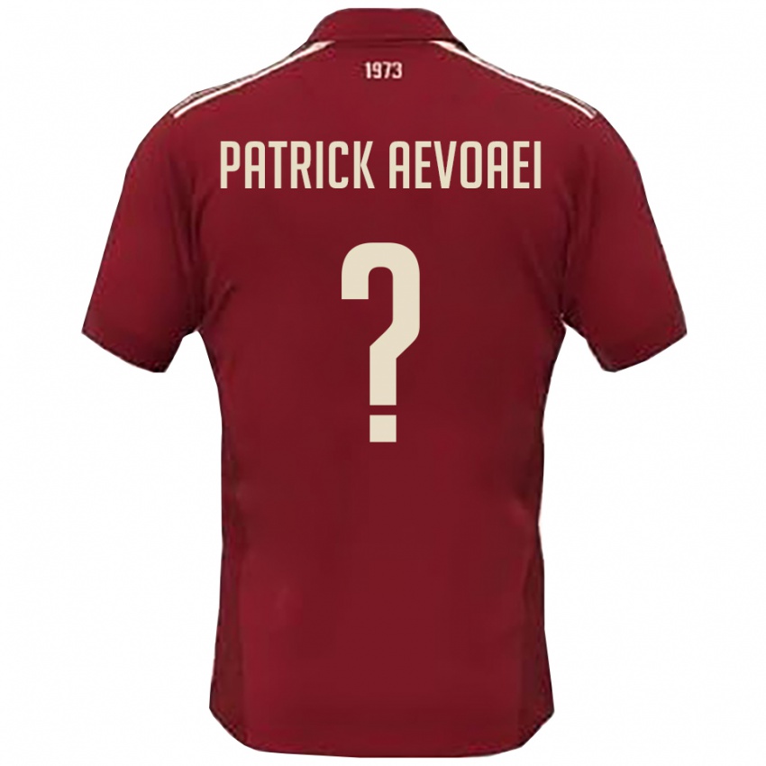 גברים Denis Patrick Aevoaei #0 בורדו לבן ג'רזי ביתית 2025/26 חולצה קצרה