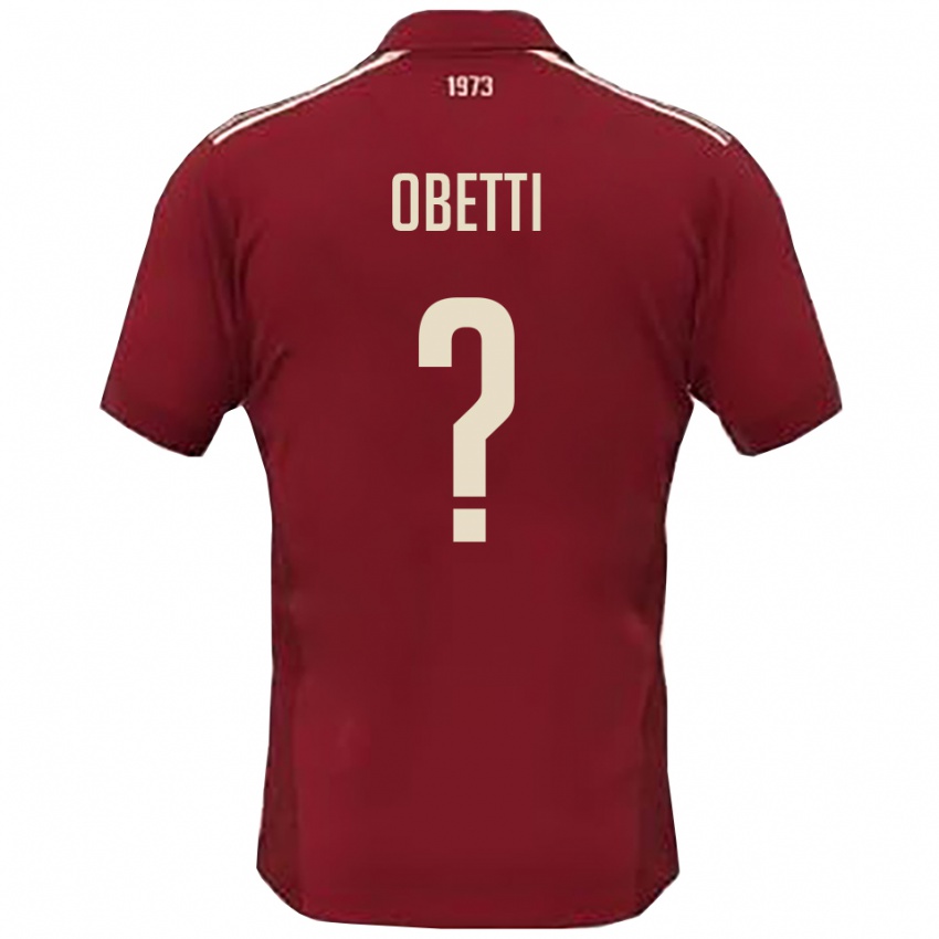 גברים Gianmarco Obetti #0 בורדו לבן ג'רזי ביתית 2025/26 חולצה קצרה