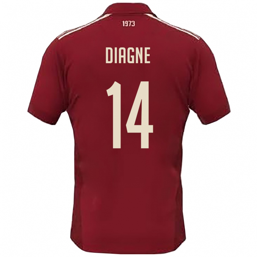 גברים באיה דיאגנה #14 בורדו לבן ג'רזי ביתית 2025/26 חולצה קצרה