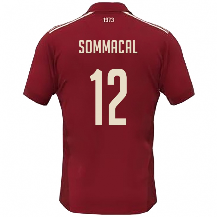 גברים Cesare Sommacal #12 בורדו לבן ג'רזי ביתית 2025/26 חולצה קצרה
