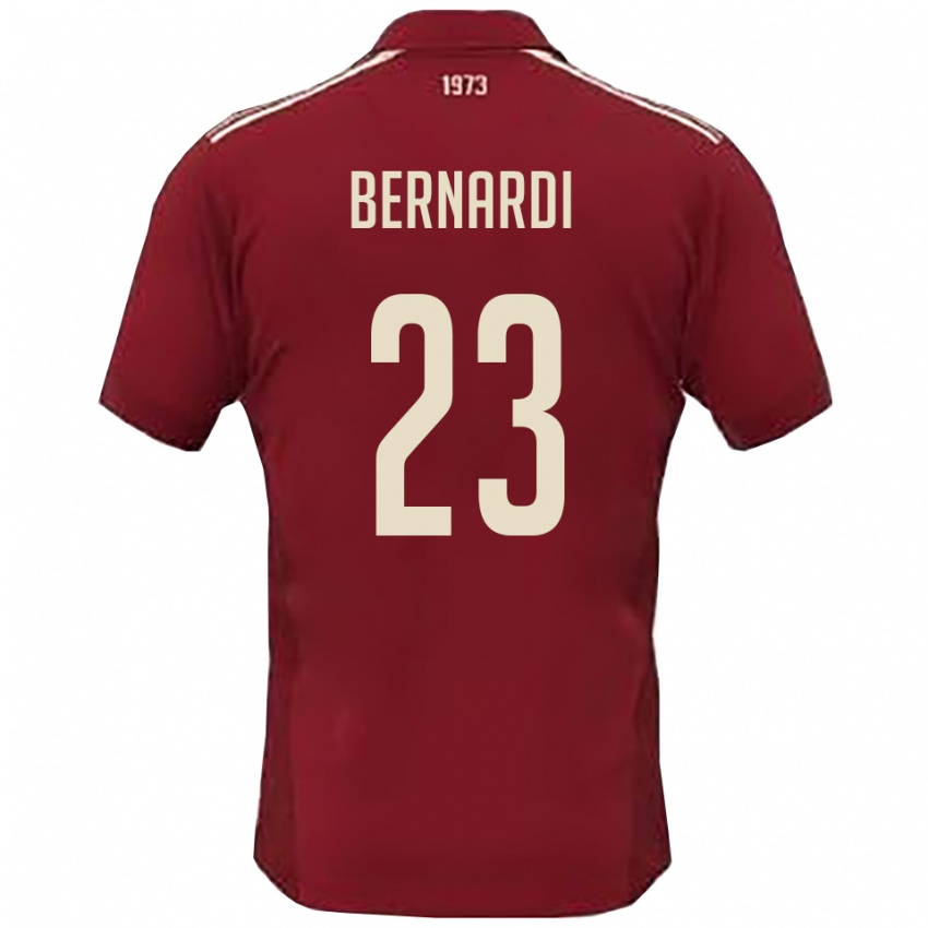 גברים Andrea Bernardi #23 בורדו לבן ג'רזי ביתית 2025/26 חולצה קצרה