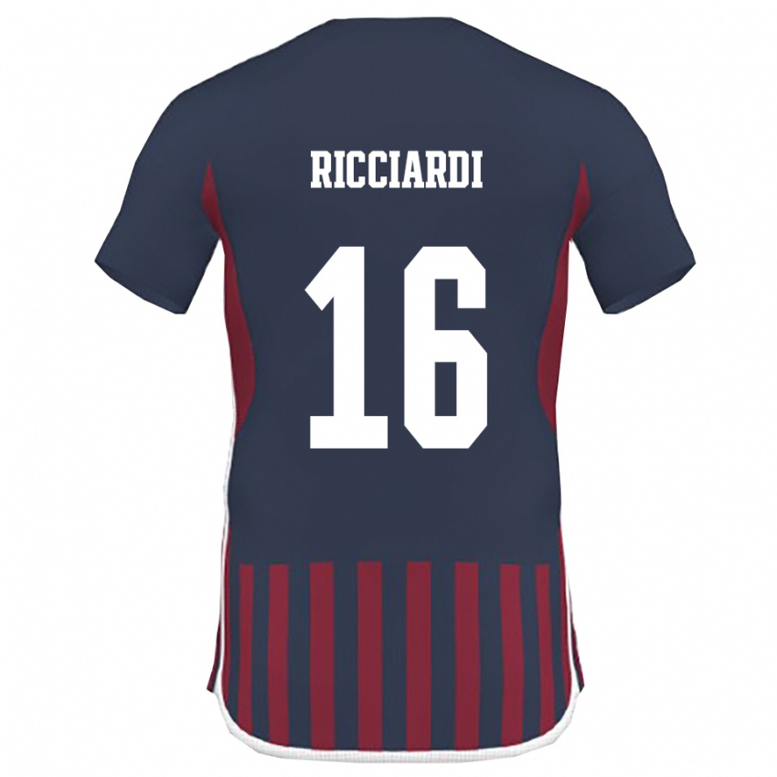 גברים מנואל ריקיארדי #16 כחול נייבי אדום ג'רזי ביתית 2025/26 חולצה קצרה