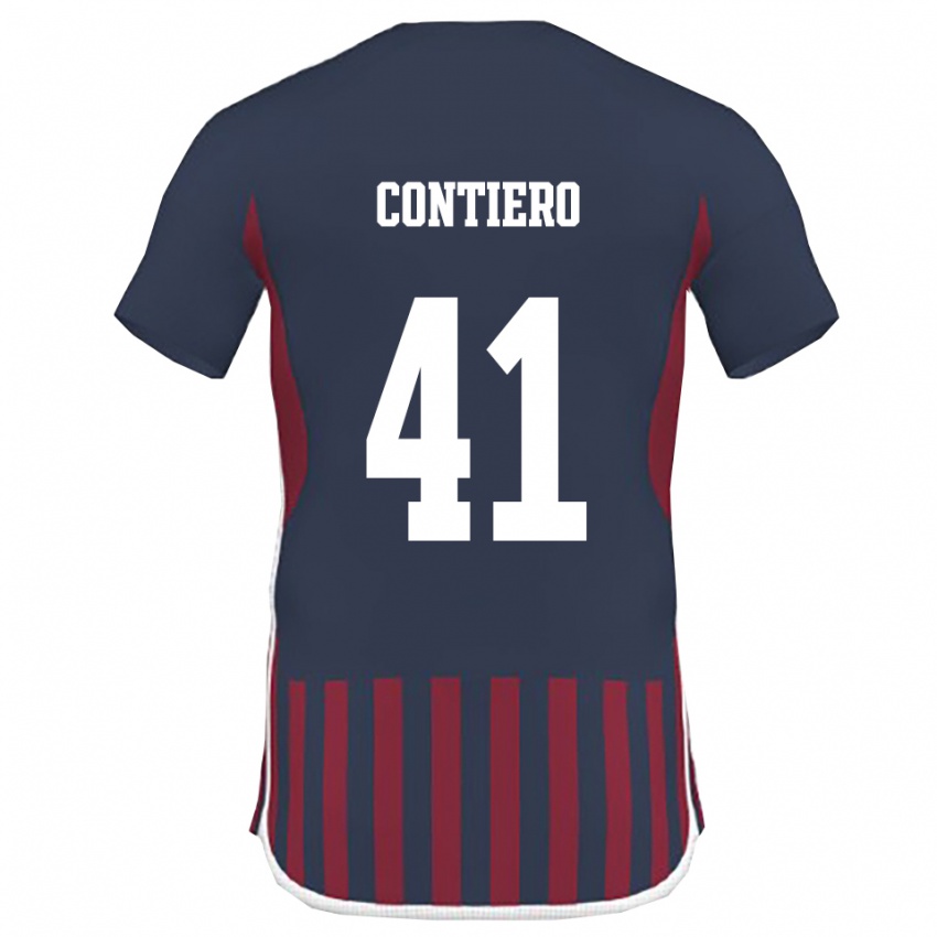 גברים Edoardo Contiero #41 כחול נייבי אדום ג'רזי ביתית 2025/26 חולצה קצרה