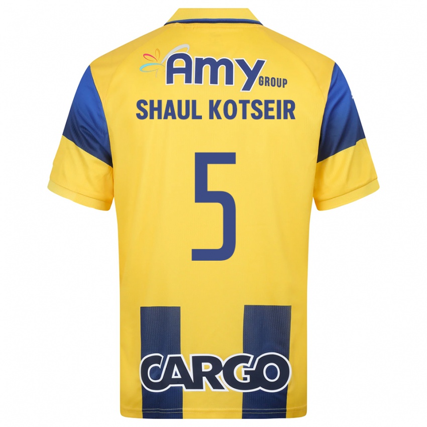 גברים Yonathan Shaul Kotseir #5 צהוב כחול נייבי ג'רזי ביתית 2025/26 חולצה קצרה