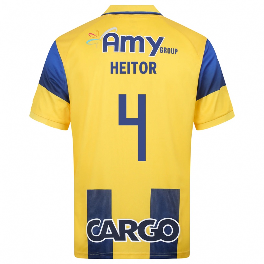 גברים הייטור רודריגס דה פונסקה #4 צהוב כחול נייבי ג'רזי ביתית 2025/26 חולצה קצרה