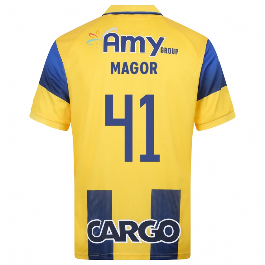 גברים רו מגור #41 צהוב כחול נייבי ג'רזי ביתית 2025/26 חולצה קצרה