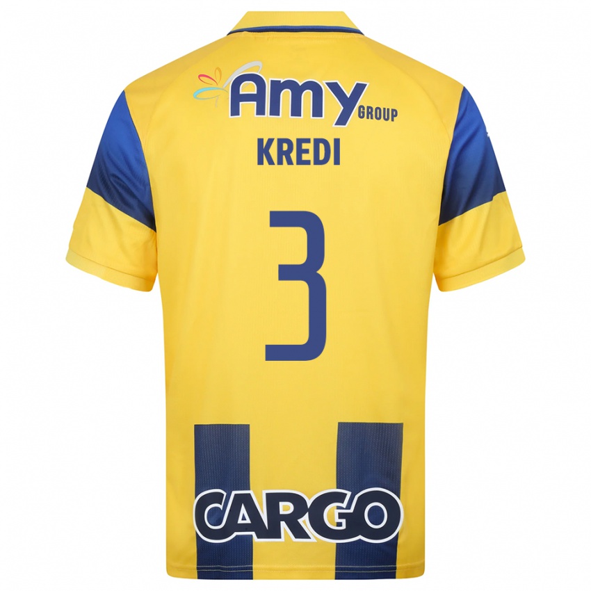גברים עמית קרדי #3 צהוב כחול נייבי ג'רזי ביתית 2025/26 חולצה קצרה