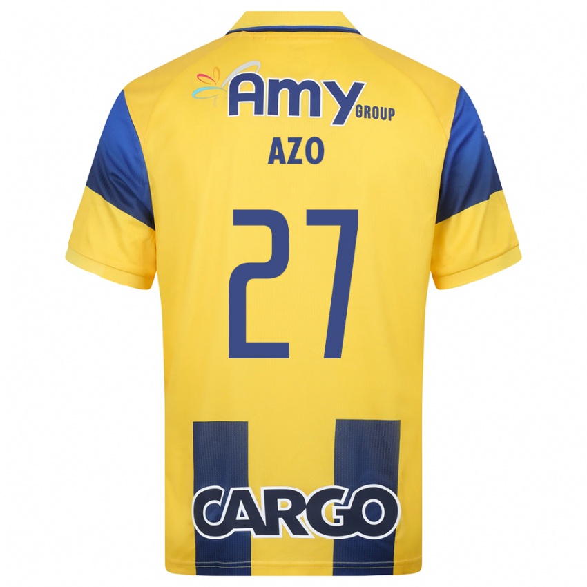 גברים אורי נתן אזו #27 צהוב כחול נייבי ג'רזי ביתית 2025/26 חולצה קצרה
