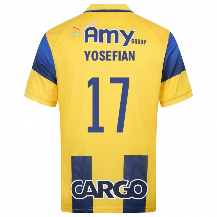 גברים Harel Yosefian #17 צהוב כחול נייבי ג'רזי ביתית 2025/26 חולצה קצרה