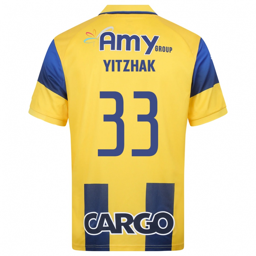 גברים אור יצחק #33 צהוב כחול נייבי ג'רזי ביתית 2025/26 חולצה קצרה