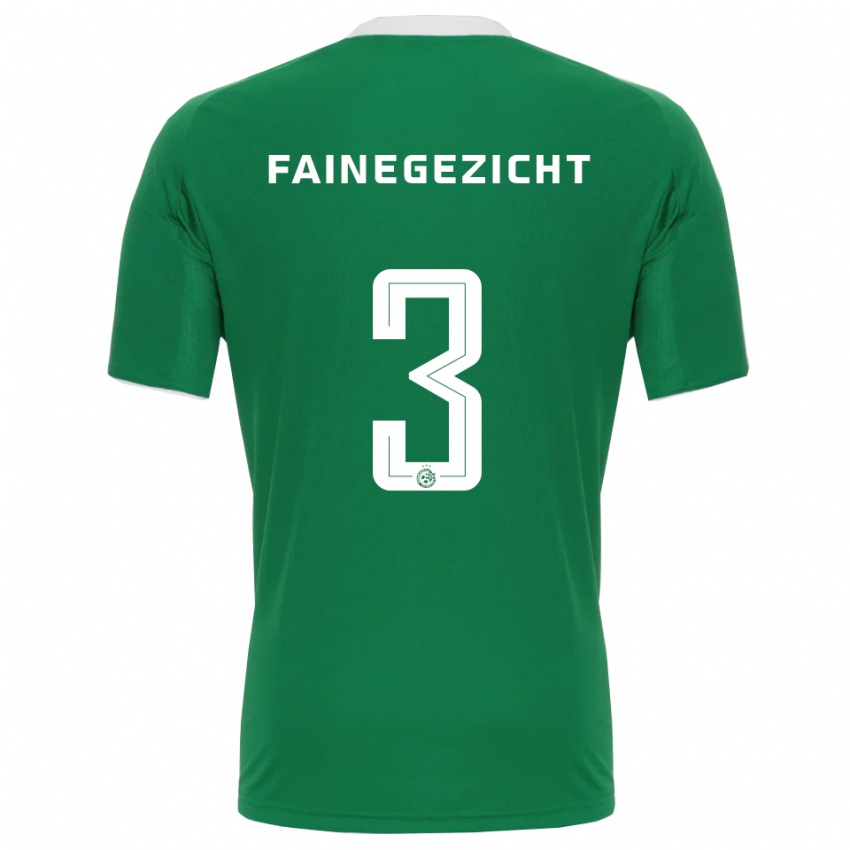 גברים Yinon Fainegezicht #3 ירוק לבן ג'רזי ביתית 2025/26 חולצה קצרה