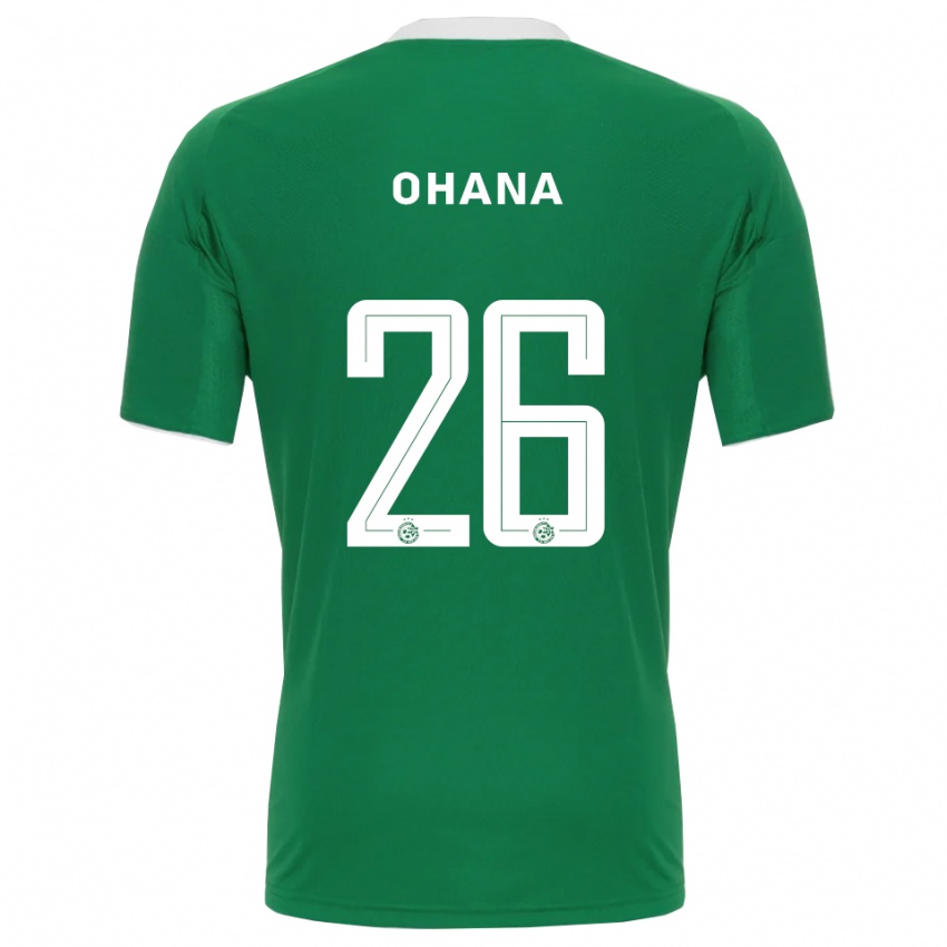 גברים מיכאל אוחנה #26 ירוק לבן ג'רזי ביתית 2025/26 חולצה קצרה