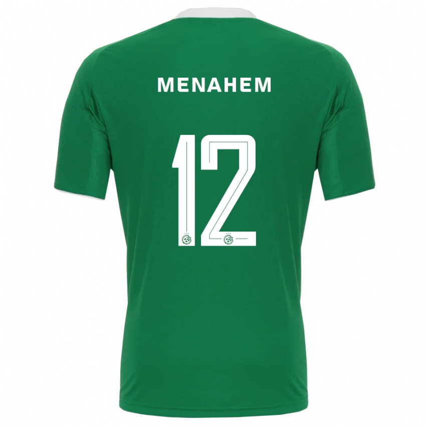 גברים סאן מנחם #12 ירוק לבן ג'רזי ביתית 2025/26 חולצה קצרה
